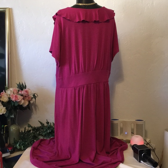 Lane Bryant Fuchsia Ruffles Dress - Picture 3 of 8